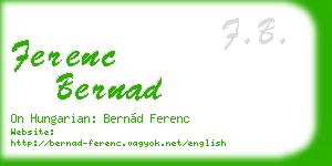 ferenc bernad business card
